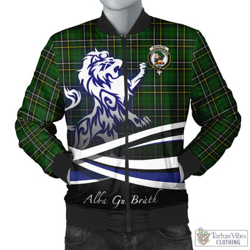 MacAlpin Modern Tartan Bomber Jacket with Alba Gu Brath Regal Lion Emblem