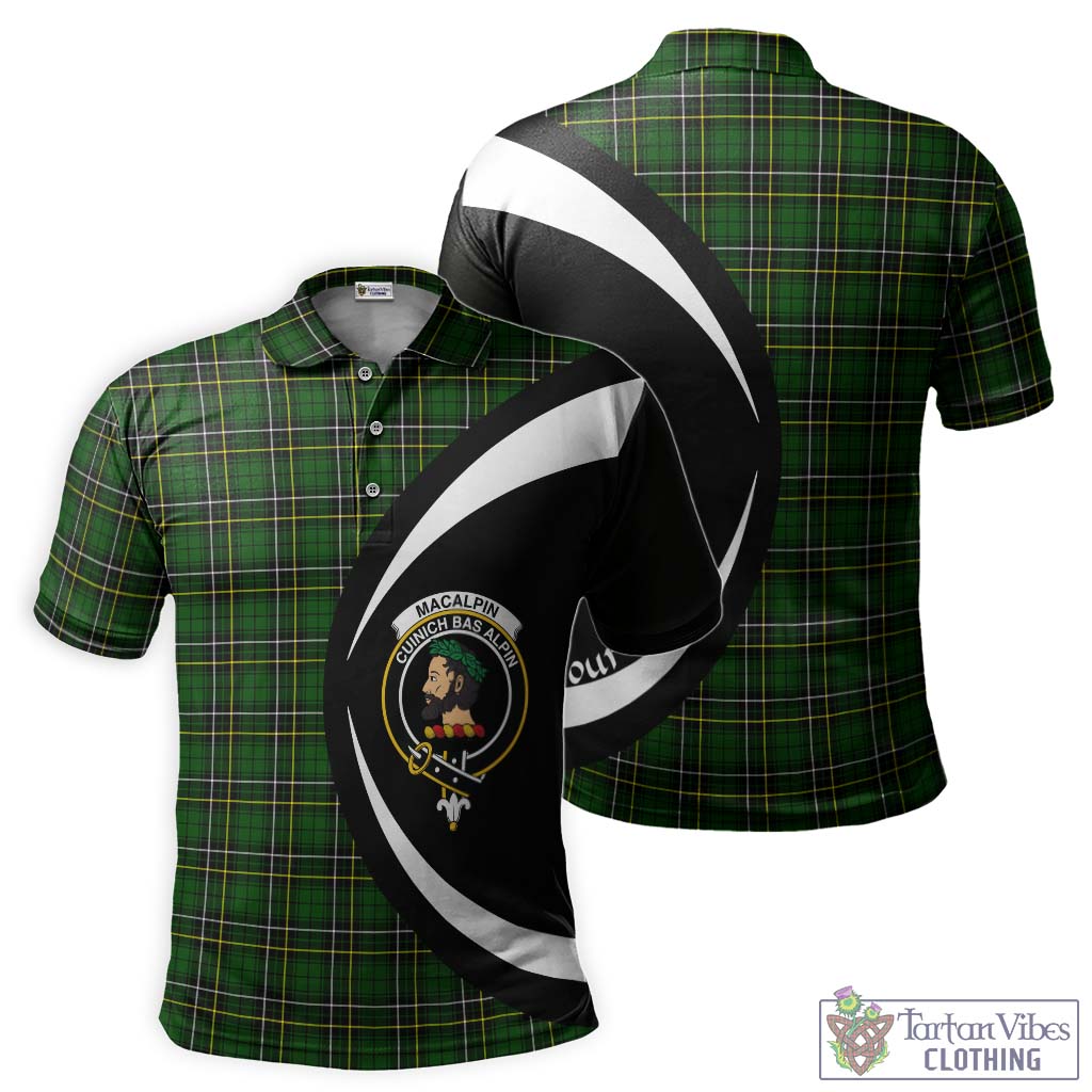 MacAlpin Modern Tartan Men's Polo Shirt with Family Crest Circle Style Kid - Tartan Vibes Clothing