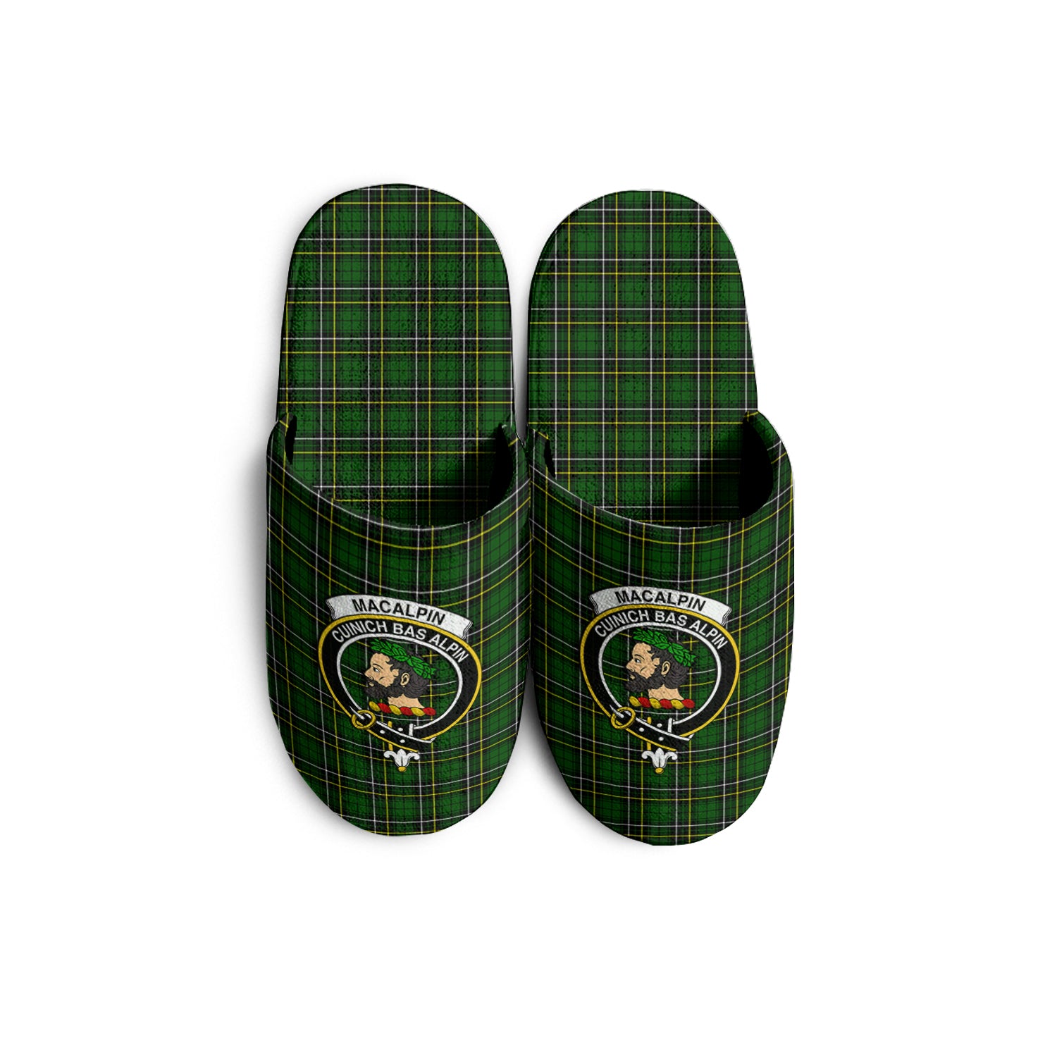 MacAlpin Modern Tartan Home Slippers with Family Crest - Tartanvibesclothing