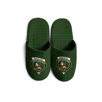 MacAlpin Modern Tartan Home Slippers with Family Crest