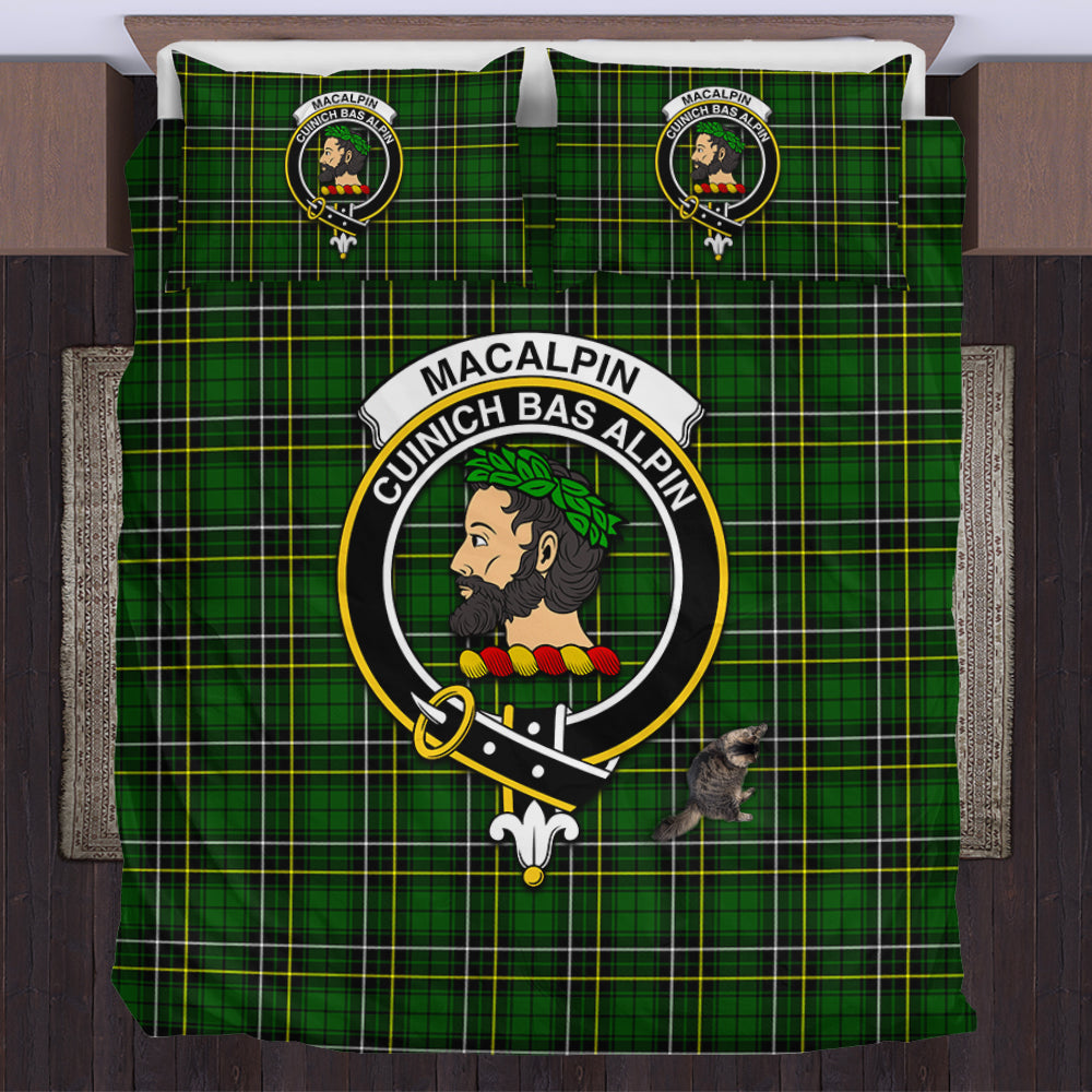 MacAlpin Modern Tartan Bedding Set with Family Crest US Bedding Set - Tartan Vibes Clothing