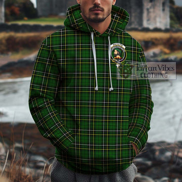 MacAlpin Modern Tartan Cotton Hoodie with Family Crest