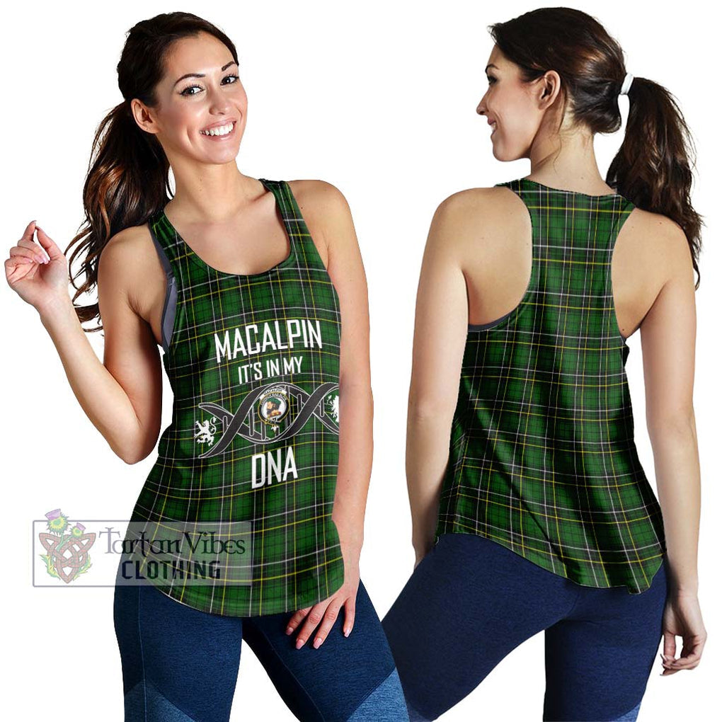 MacAlpin Modern Tartan Women's Racerback Tanks with Family Crest DNA In Me Style 4XL - Tartanvibesclothing Shop