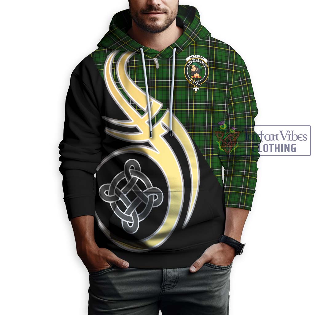 MacAlpin Modern Tartan Hoodie with Family Crest and Celtic Symbol Style Zip Hoodie - Tartan Vibes Clothing