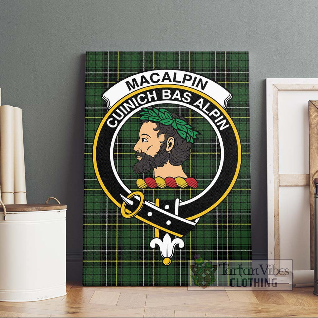 MacAlpin Modern Tartan Canvas Print Wall Art with Family Crest Without Frame - Tartan Vibes Clothing