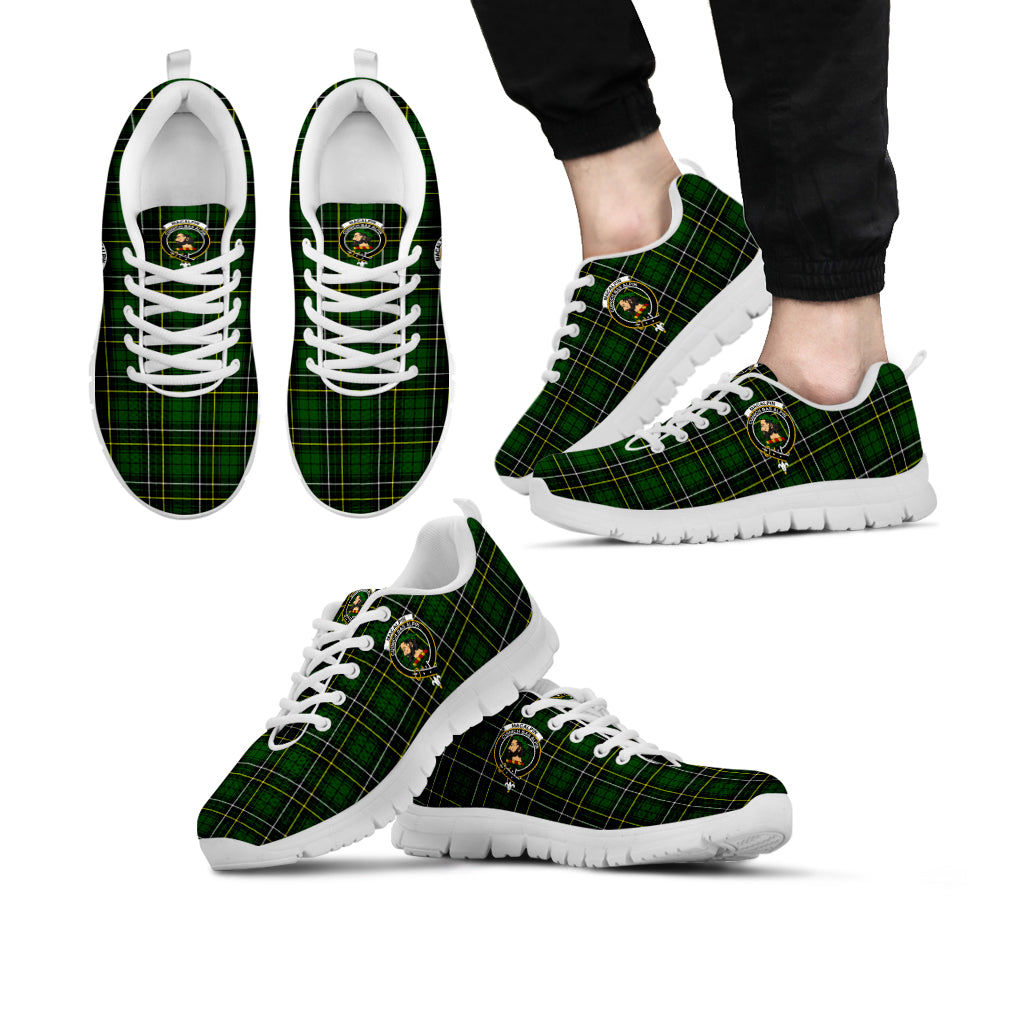 MacAlpin Modern Tartan Sneakers with Family Crest Kid's Sneakers - Tartan Vibes Clothing