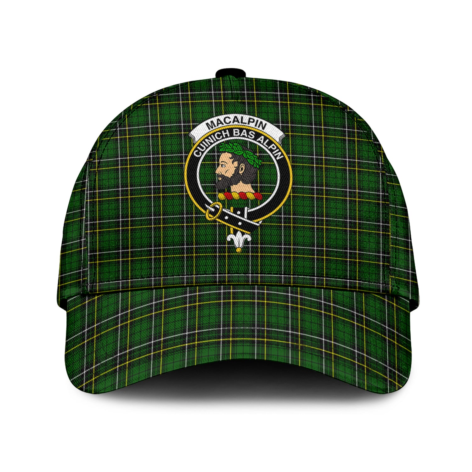 MacAlpin Modern Tartan Classic Cap with Family Crest Classic Cap Universal Fit - Tartan Vibes Clothing