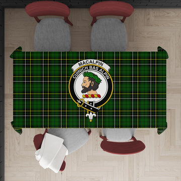 MacAlpin Modern Tartan Tablecloth with Family Crest