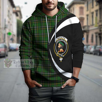 MacAlpin Modern Tartan Hoodie with Family Crest Circle Style