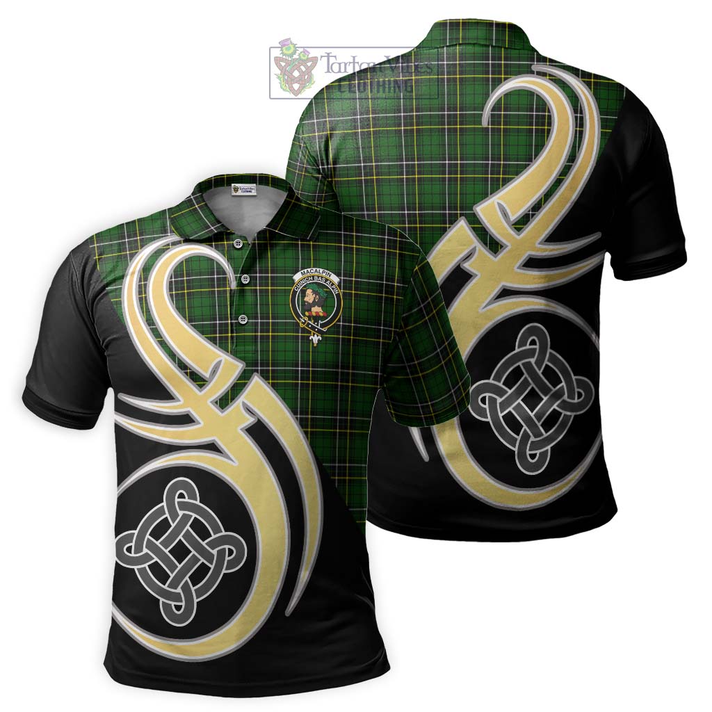 MacAlpin Modern Tartan Polo Shirt with Family Crest and Celtic Symbol Style Kid - Tartan Vibes Clothing