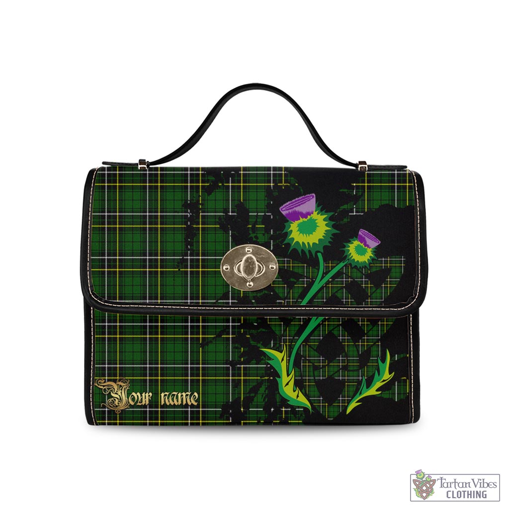 Tartan Vibes Clothing MacAlpin Modern Tartan Waterproof Canvas Bag with Scotland Map and Thistle Celtic Accents