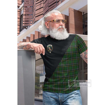 MacAlpin Modern Tartan Cotton T-shirt with Family Crest and Military Logo Style