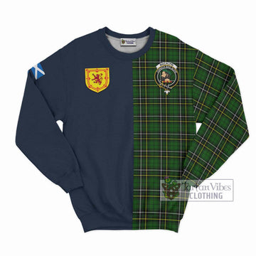 MacAlpin Modern Tartan Sweatshirt Alba with Scottish Lion Royal Arm Half Style