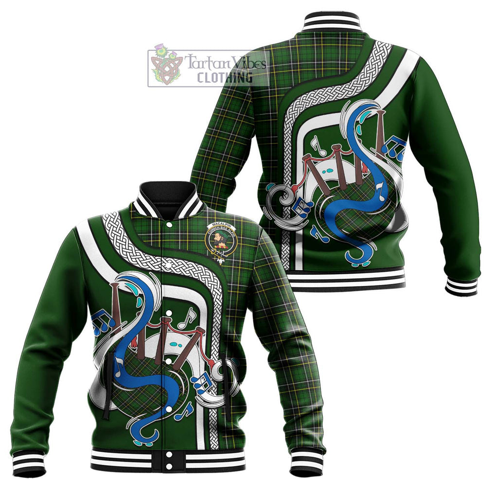 Tartan Vibes Clothing MacAlpin Modern Tartan Baseball Jacket with Epic Bagpipe Style