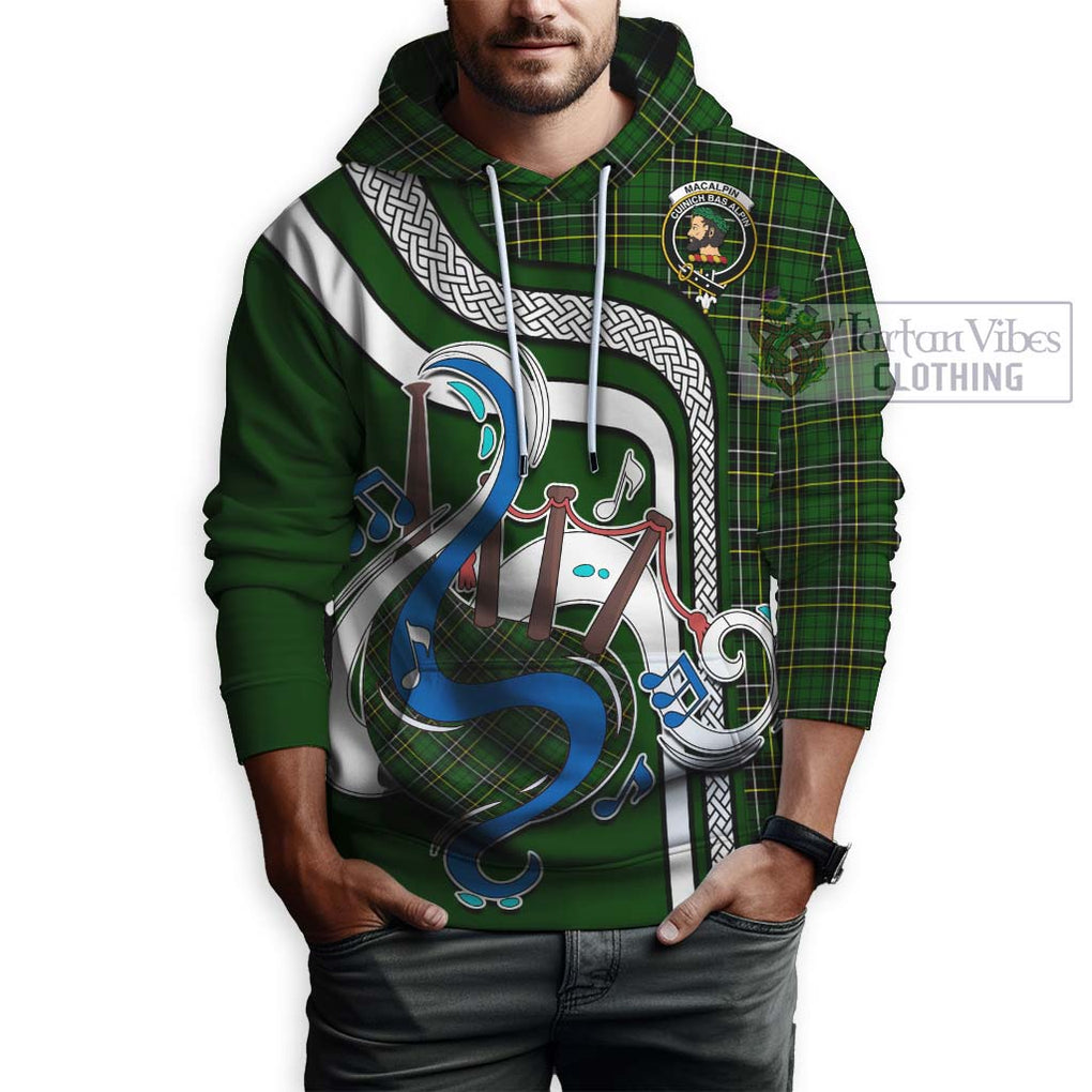 MacAlpin Modern Tartan Hoodie with Epic Bagpipe Style Zip Hoodie - Tartanvibesclothing Shop