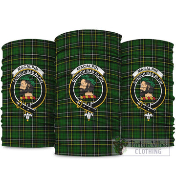 MacAlpin Modern Tartan Neck Gaiters, Tartan Bandanas, Tartan Head Band with Family Crest