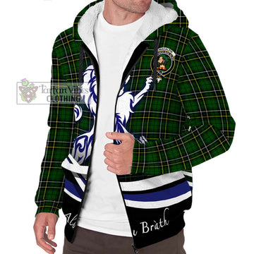 MacAlpin Modern Tartan Sherpa Hoodie with Alba Gu Brath Regal Lion Emblem