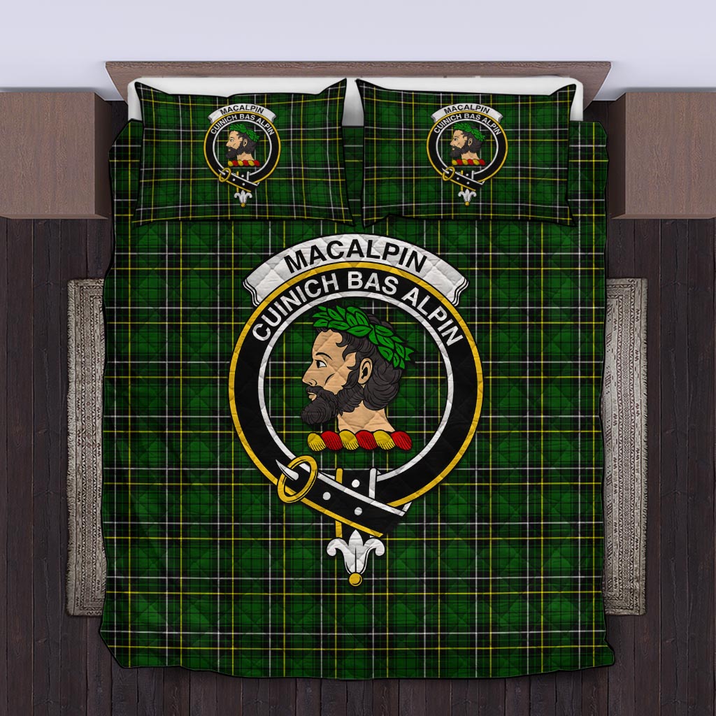 MacAlpin Modern Tartan Quilt Bed Set with Family Crest Twin - Tartan Vibes Clothing