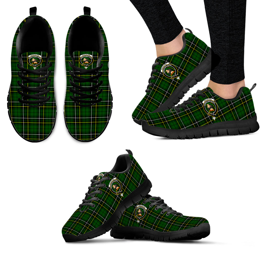 MacAlpin Modern Tartan Sneakers with Family Crest - Tartan Vibes Clothing