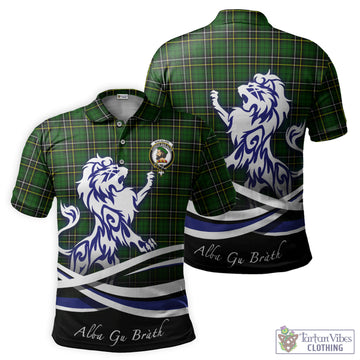 MacAlpin Modern Tartan Polo Shirt with Alba Gu Brath Regal Lion Emblem