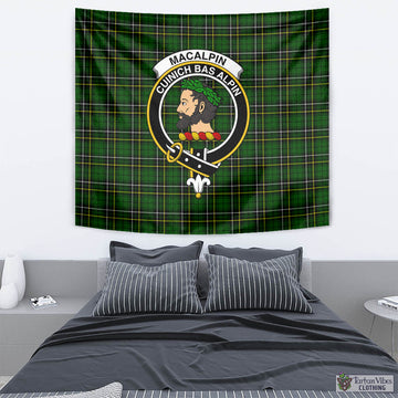 MacAlpin Modern Tartan Tapestry Wall Hanging and Home Decor for Room with Family Crest