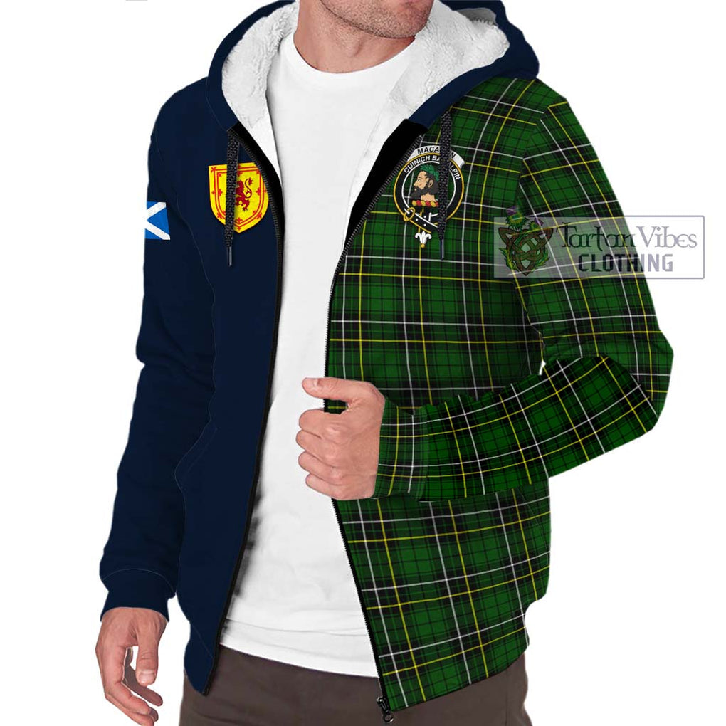 Tartan Vibes Clothing MacAlpin Modern Tartan Sherpa Hoodie with Scottish Lion Royal Arm Half Style