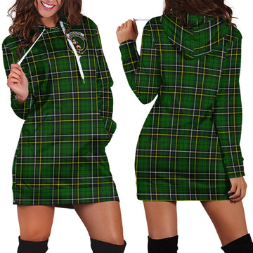 MacAlpin Modern Tartan Hoodie Dress with Family Crest