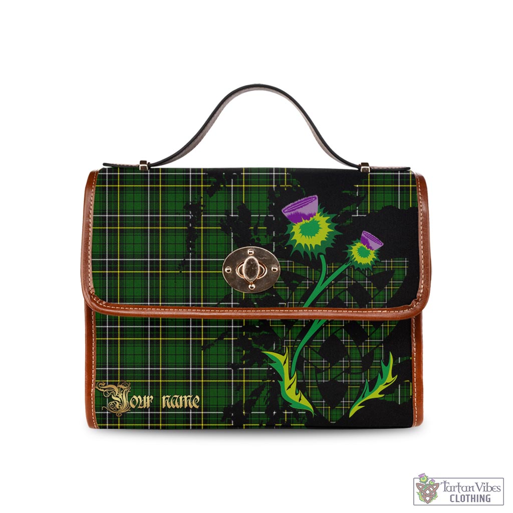 Tartan Vibes Clothing MacAlpin Modern Tartan Waterproof Canvas Bag with Scotland Map and Thistle Celtic Accents