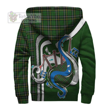 MacAlpin Modern Tartan Sherpa Hoodie with Epic Bagpipe Style