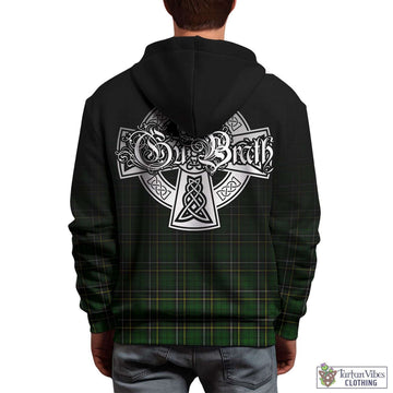 MacAlpin Modern Tartan Hoodie Featuring Alba Gu Brath Family Crest Celtic Inspired