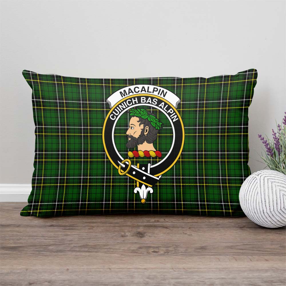 MacAlpin Modern Tartan Pillow Cover with Family Crest Rectangle Pillow Cover - Tartanvibesclothing