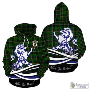 MacAlpin Modern Tartan Hoodie with Alba Gu Brath Regal Lion Emblem