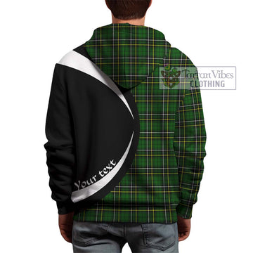 MacAlpin Modern Tartan Hoodie with Family Crest Circle Style