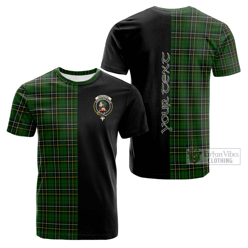 Tartan Vibes Clothing MacAlpin Modern Tartan Cotton T-shirt with Family Crest and Half Of Me Style