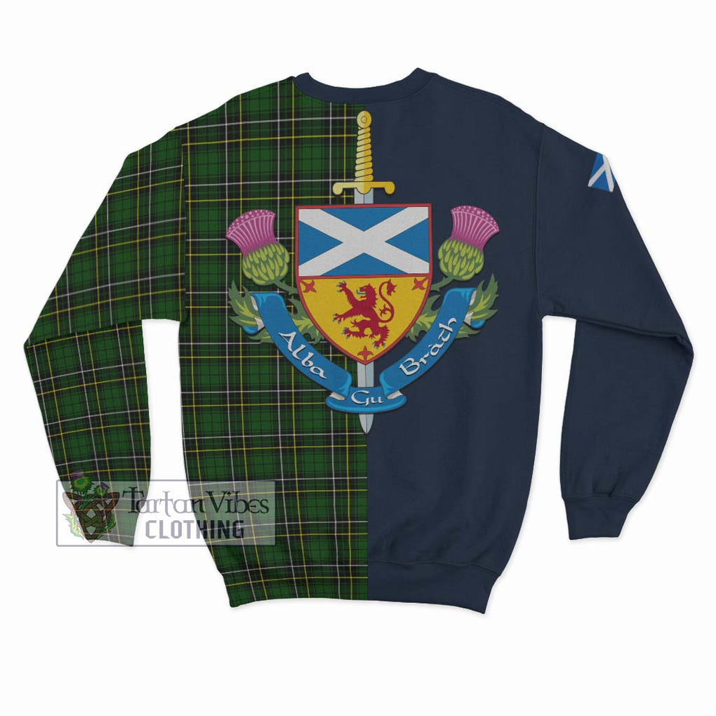 Tartan Vibes Clothing MacAlpin Modern Tartan Sweatshirt with Scottish Lion Royal Arm Half Style