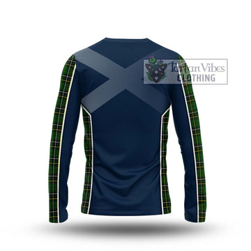 MacAlpin Modern Tartan Long Sleeve T-Shirt with Family Crest and Lion Rampant Vibes Sport Style