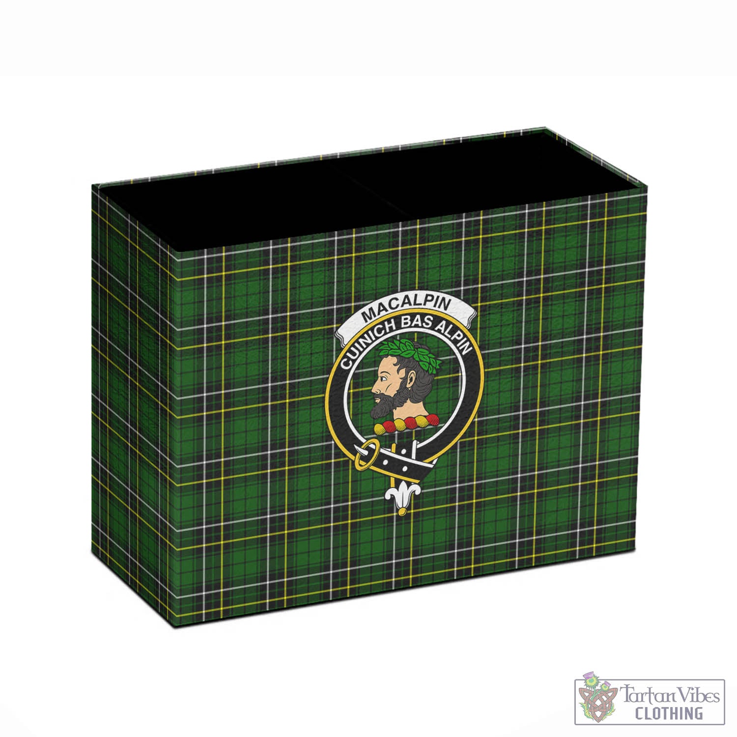 Tartan Vibes Clothing MacAlpin Modern Tartan Pen Holder with Family Crest