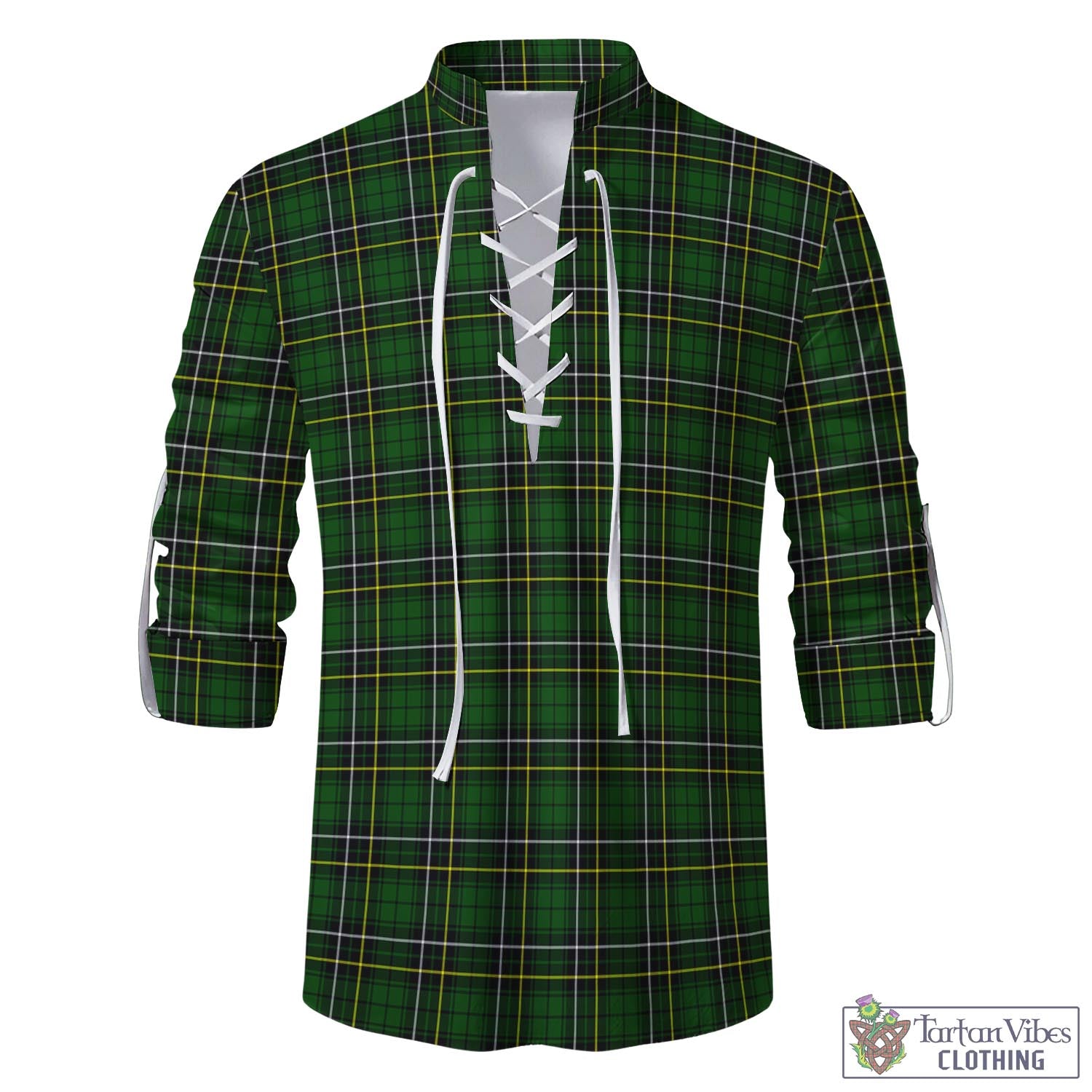 Tartan Vibes Clothing MacAlpin Modern Tartan Men's Scottish Traditional Jacobite Ghillie Kilt Shirt