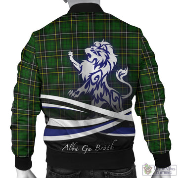 MacAlpin Modern Tartan Bomber Jacket with Alba Gu Brath Regal Lion Emblem