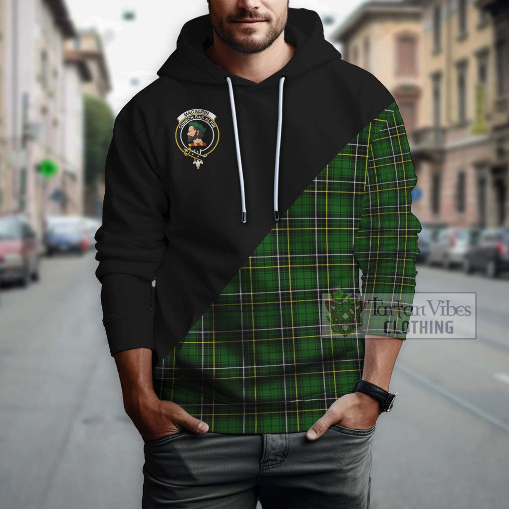 MacAlpin Modern Tartan Hoodie with Family Crest and Military Logo Style - Tartanvibesclothing Shop