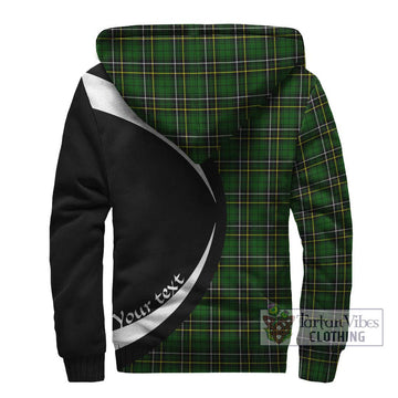 MacAlpin Modern Tartan Sherpa Hoodie with Family Crest Circle Style