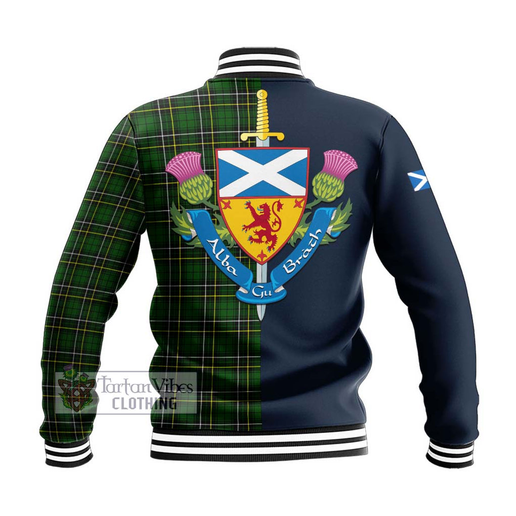 Tartan Vibes Clothing MacAlpin Modern Tartan Baseball Jacket with Scottish Lion Royal Arm Half Style