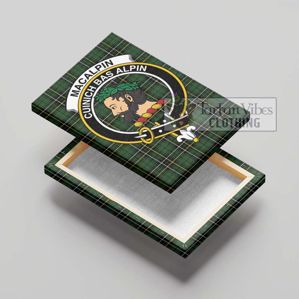 MacAlpin Modern Tartan Canvas Print Wall Art with Family Crest - Tartan Vibes Clothing