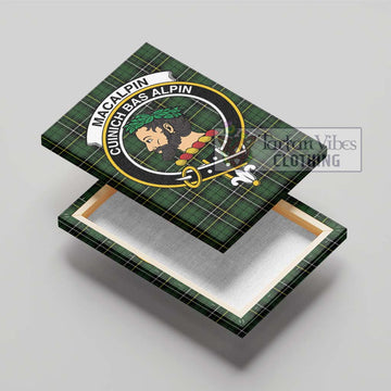 MacAlpin Modern Tartan Canvas Print Wall Art with Family Crest