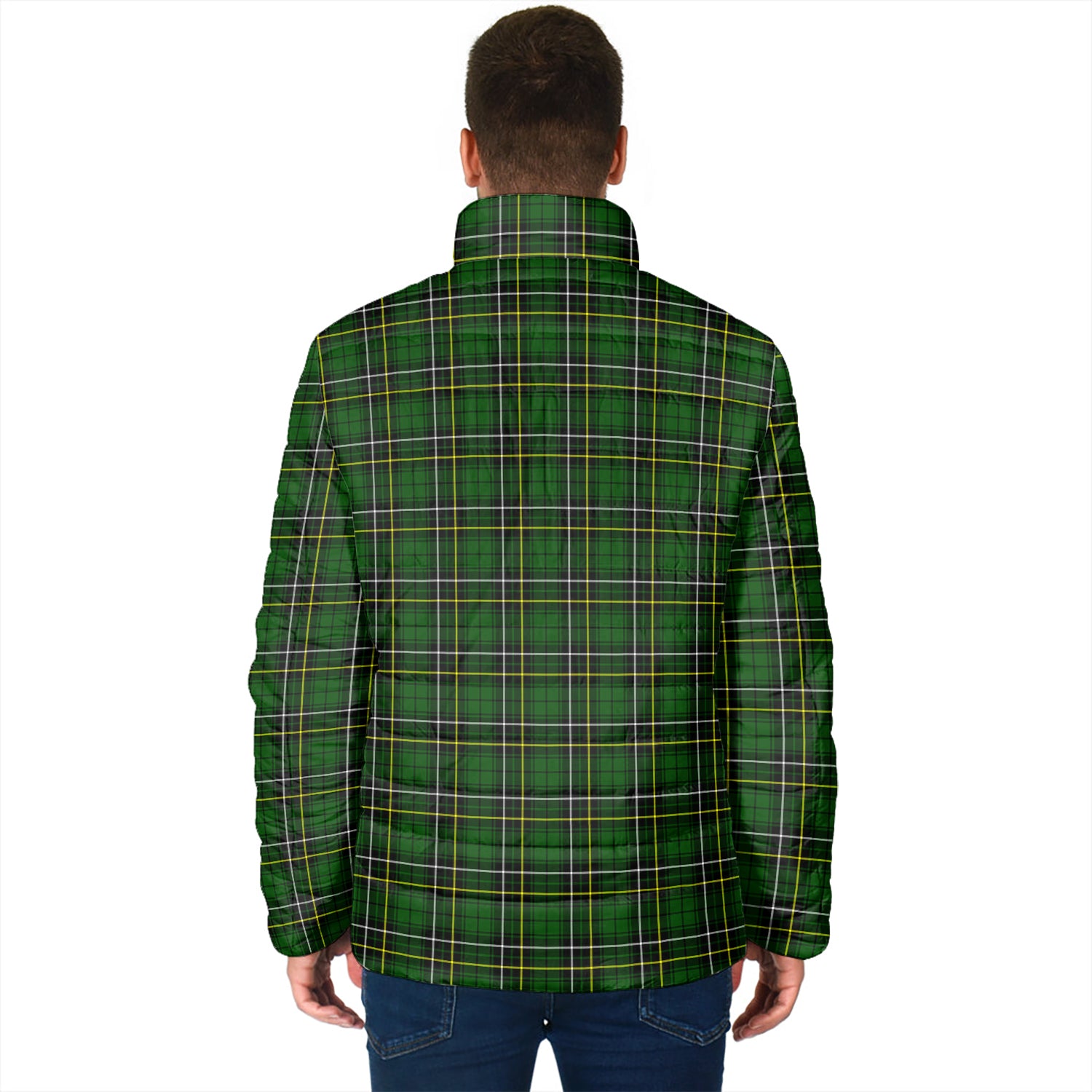 MacAlpin Modern Tartan Padded Jacket with Family Crest - Tartan Vibes Clothing