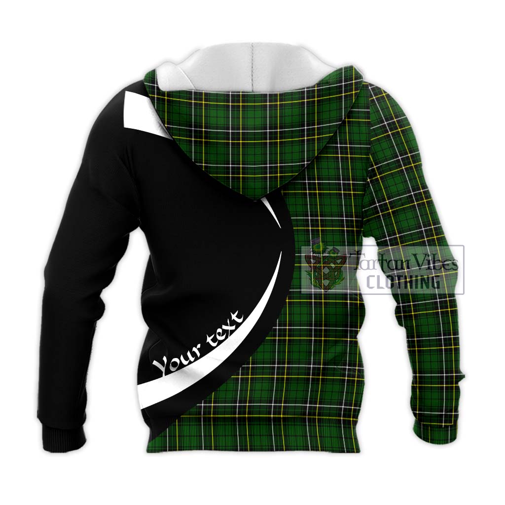 MacAlpin Modern Tartan Knitted Hoodie with Family Crest Circle Style - Tartan Vibes Clothing