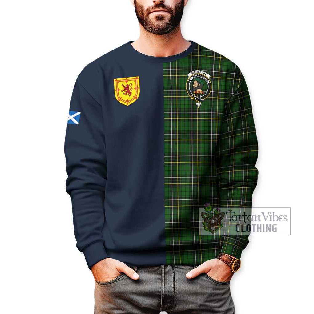 Tartan Vibes Clothing MacAlpin Modern Tartan Sweatshirt with Scottish Lion Royal Arm Half Style