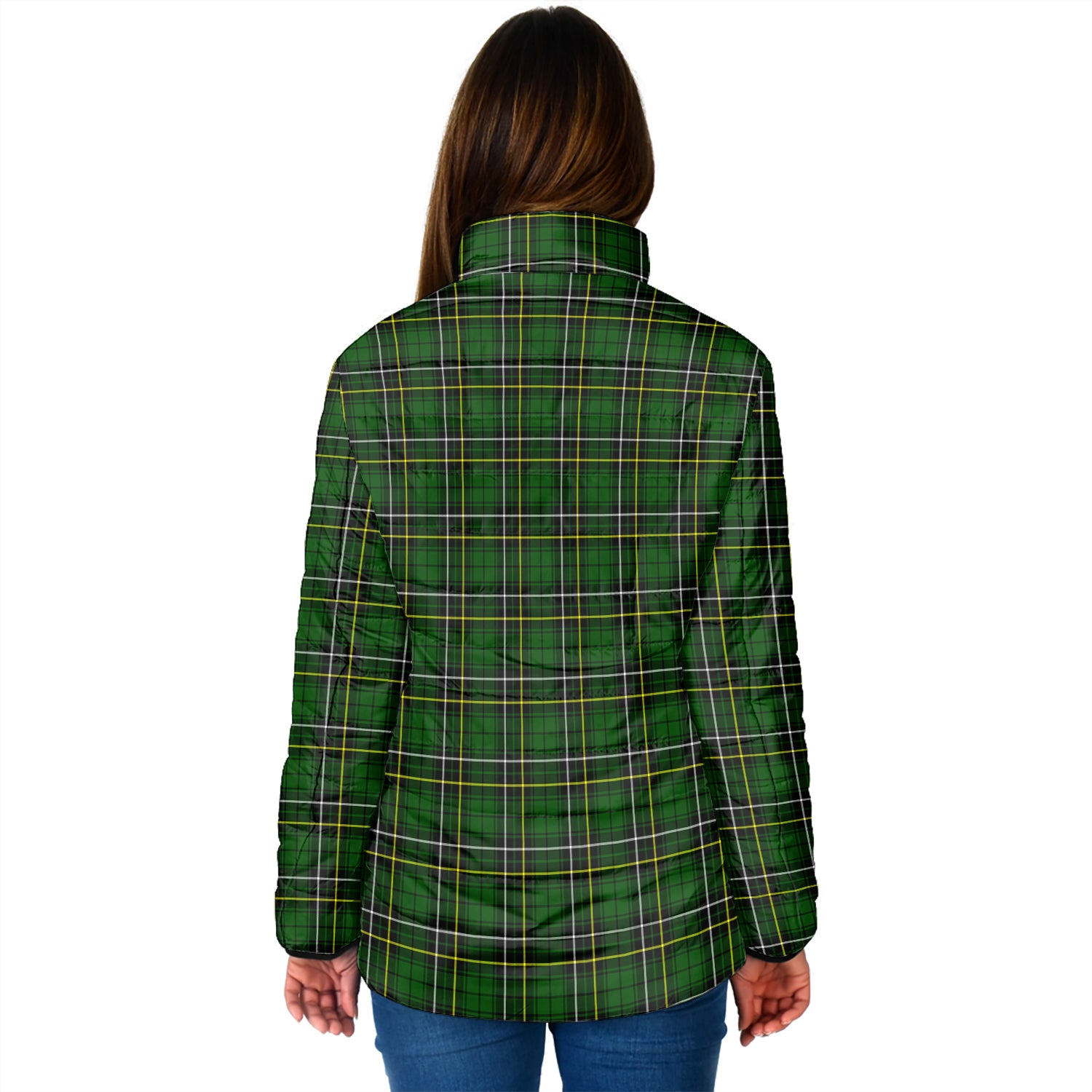 MacAlpin Modern Tartan Padded Jacket with Family Crest - Tartan Vibes Clothing