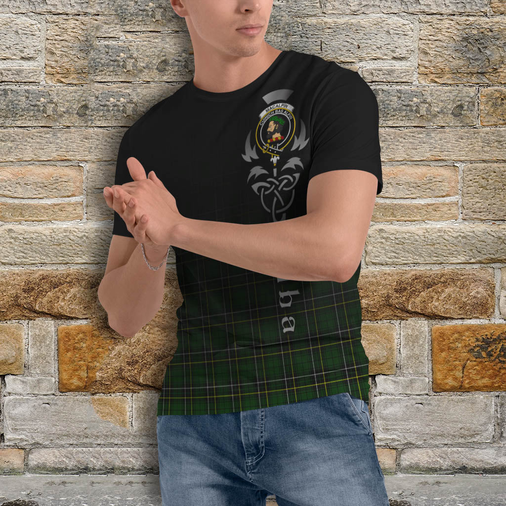 Tartan Vibes Clothing MacAlpin Modern Tartan T-Shirt Featuring Alba Gu Brath Family Crest Celtic Inspired