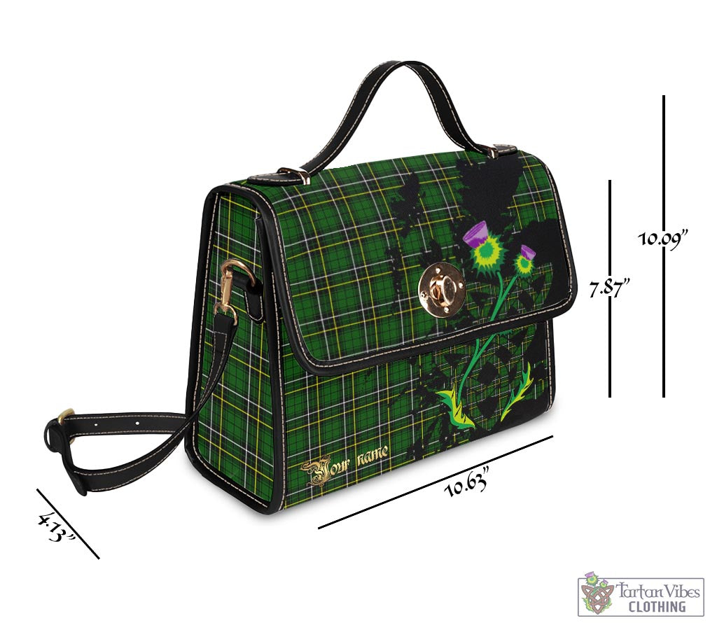 Tartan Vibes Clothing MacAlpin Modern Tartan Waterproof Canvas Bag with Scotland Map and Thistle Celtic Accents